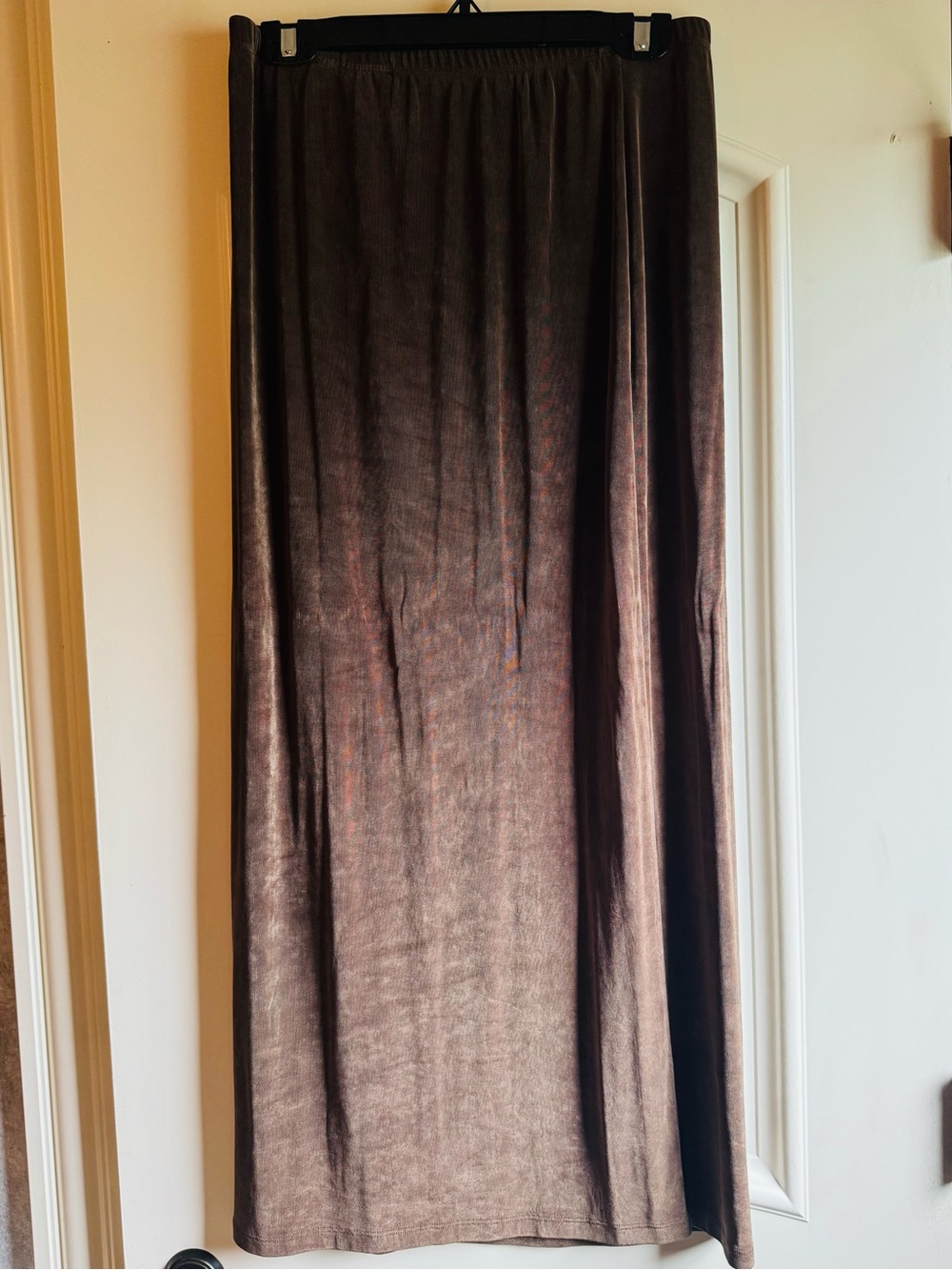 Brown Ribbed Full-Length Skirt - Picture 2 of 4